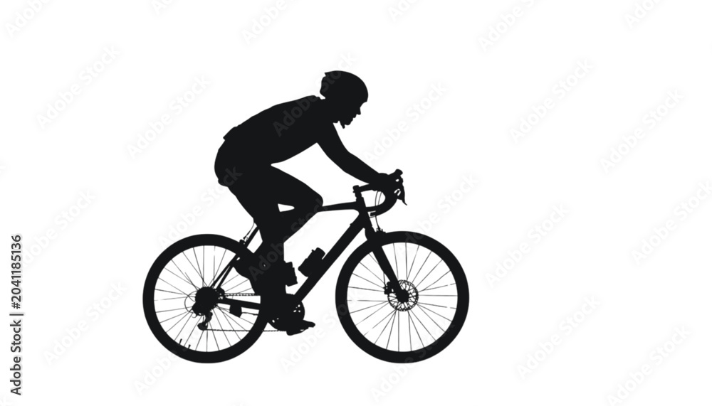 Naklejka premium Cyclist travels along a smooth path while riding a modern road bicycle during a sunny summer day.