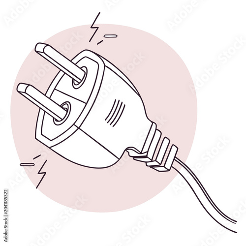 Electrical Plug Danger Warning Sparking Hazard Symbol Illustration