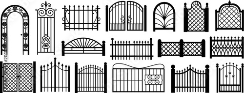 Foto Collection of Decorative Black Wrought Iron Gates Arches and Fences Silhouettes
