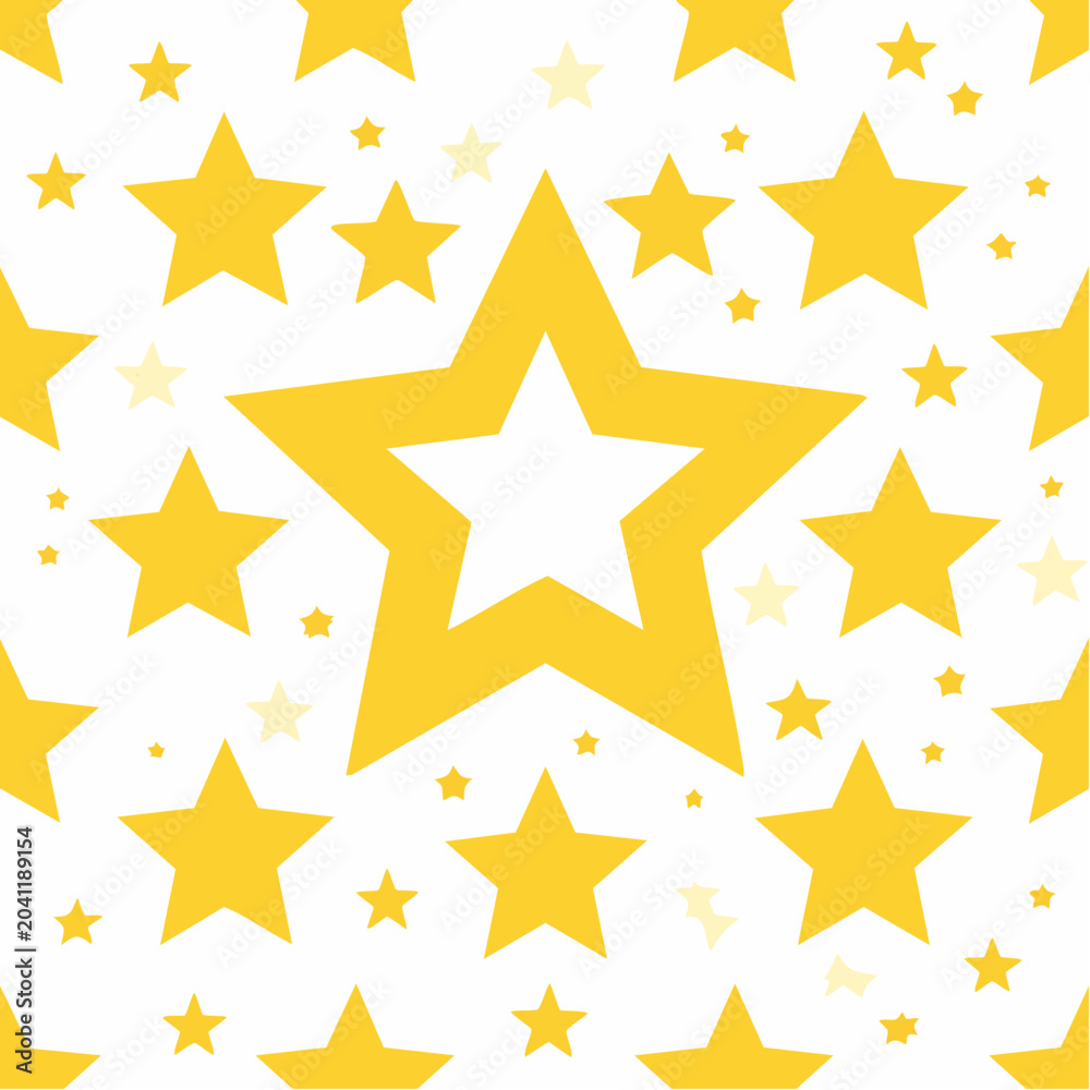 Obraz premium Seamless Pattern of Yellow Stars on White Background