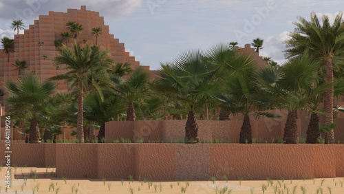 Voxel Desert Mountains with Canyon Terrain and Natural Vegetation