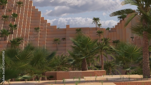 Voxel Desert Mountains with Canyon Terrain and Natural Vegetation