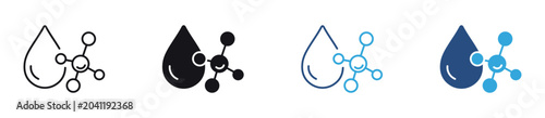 Foto Water molecule icon set