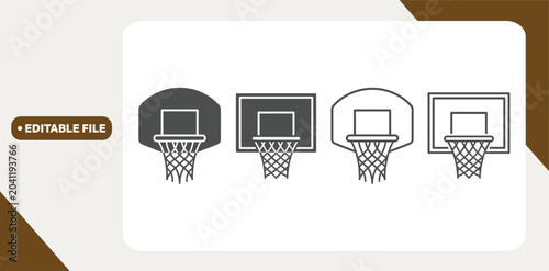 Canvas Print Basketball hoop, basketball ring, basketball net icon set