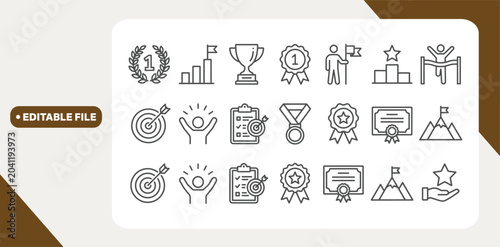 Cuadro en lienzo Winner Icon Set. Vector Graphic Illustration.