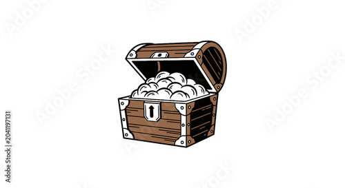 Treasure chest filled with gold coins.