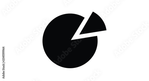 Tableau sur toile circle with triangular notch flat icon gap