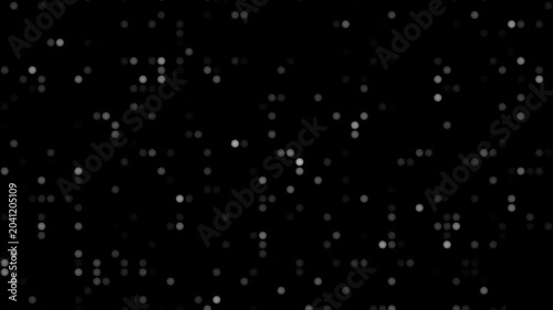Abstract white flickering dot grid animation on black background, data processing, digital matrix, night sky stars, or futuristic technology