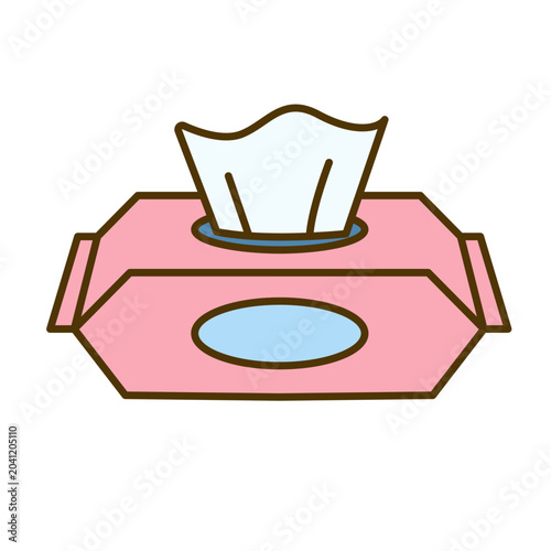 Baby Wet Wipes Box Icon Vector Illustration for Infant Cleansing and Hygiene Care