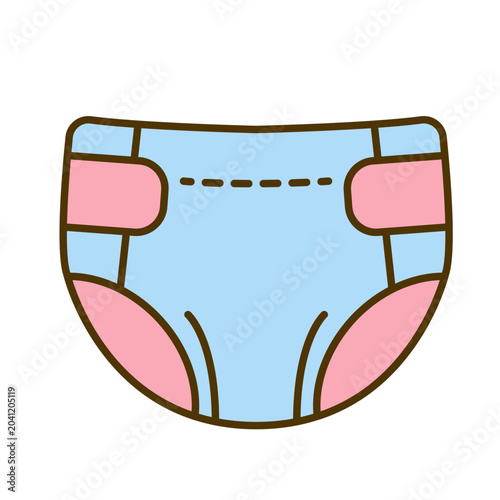 Baby Diaper Nappy Icon Vector Illustration for Infant Hygiene and Newborn Care
