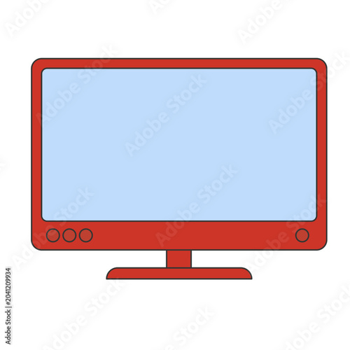 Desktop Computer Monitor Screen Vector Illustration for Display and Television Concept