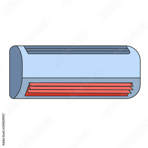Air Conditioner Split System Vector Illustration for Room Cooling and Climate Control