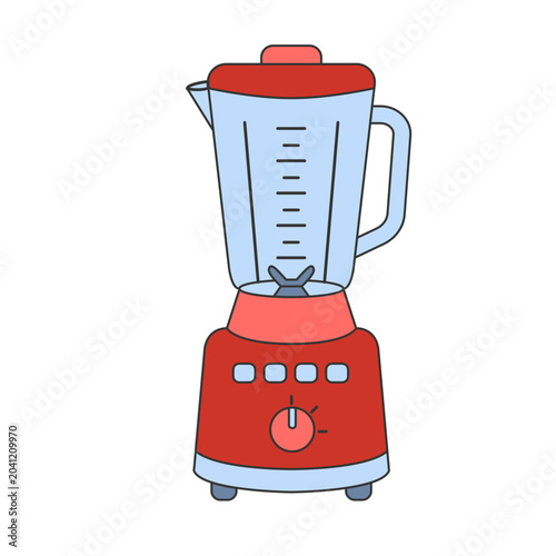 Electric Food Blender Vector Illustration for Kitchen Smoothie and Juice Concept