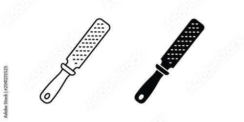 Foto Two rasp tools with different styles on a white background vector graphic