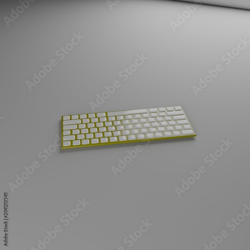 Teclado informático sin rotulación en múltiples colores