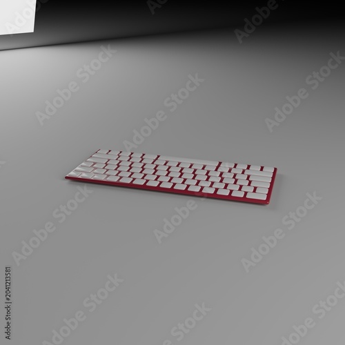 Teclado informático sin rotulación en múltiples colores