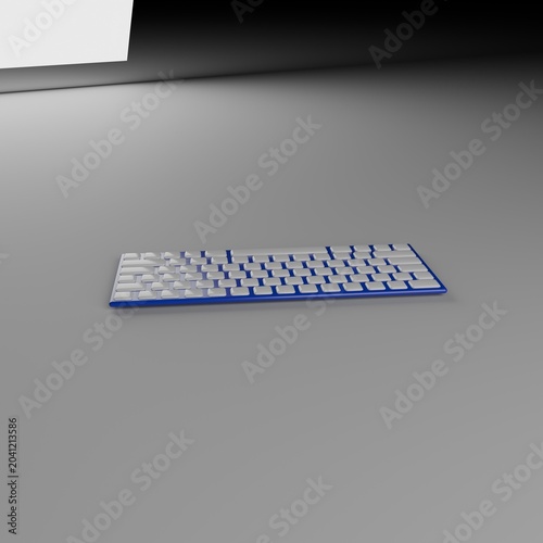Teclado informático sin rotulación en múltiples colores