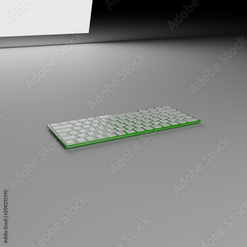 Teclado informático sin rotulación en múltiples colores