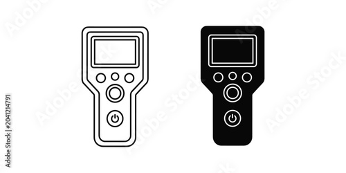 Canvastavla Digital light meter device in outline and solid black on white background for ph