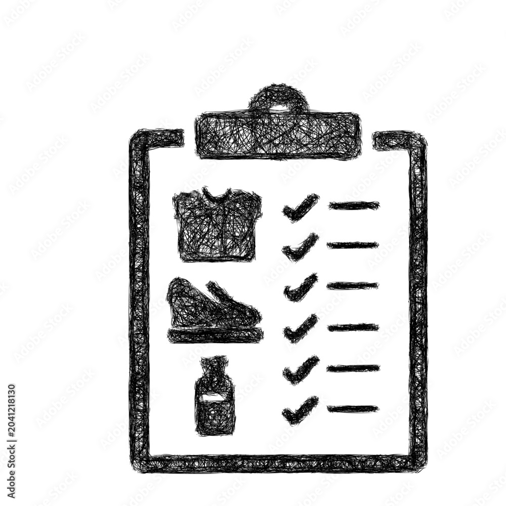 Fototapeta premium Sketch monochrome inventory report icon design
