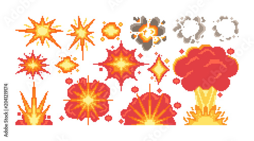 Tableau sur toile Explosion Sprite Sheet Pixel Art Collection