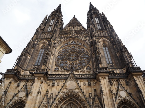 Gothic St. Vitus Cathedral in Prague Castle, Prague, Czech Republic. Prague landmarks.