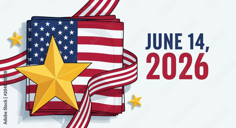 Obraz premium Celebration of American Flag with Fireworks for June 14 Holiday Vector Illustration