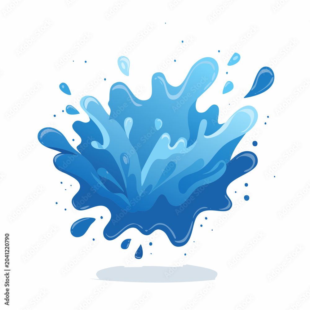 Fototapeta premium Dynamic Blue Water Splash Illustration