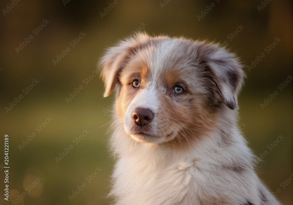 Fototapeta premium Niedlicher Hund im Park bei sonnigem Wetter
