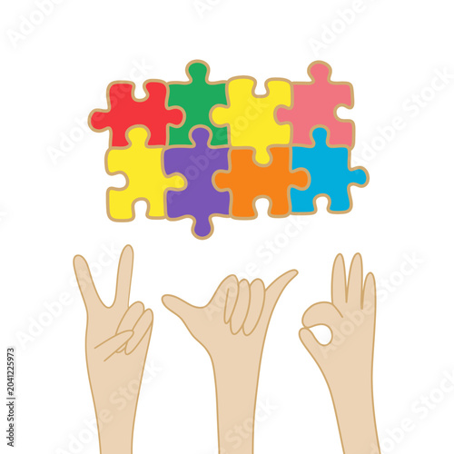 Hands showing support for autism awareness