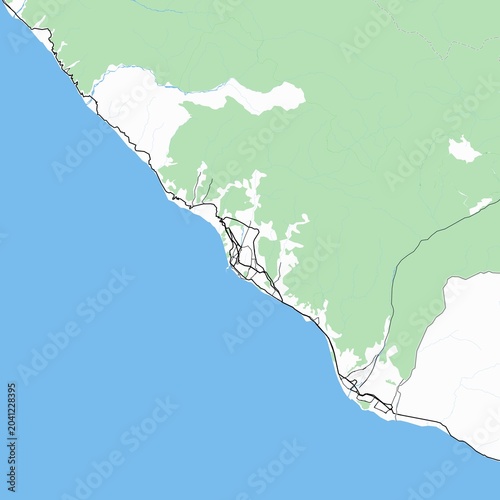 Bild auf Leinwand Minimal vector street map of Sochi, Krasnodar Krai, Russia