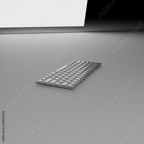 Konstfotografi Teclado de ordenador con las teclas traslúcidas
