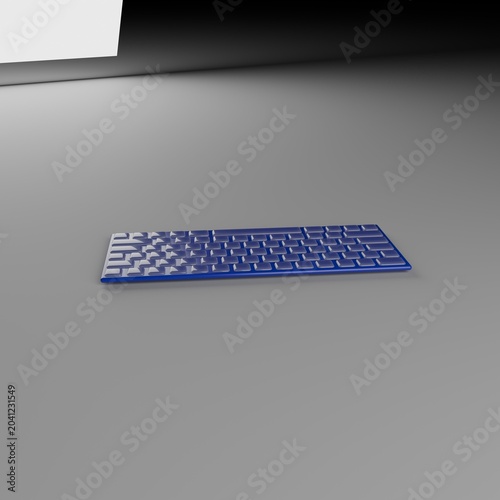 Teclado de ordenador con las teclas traslúcidas