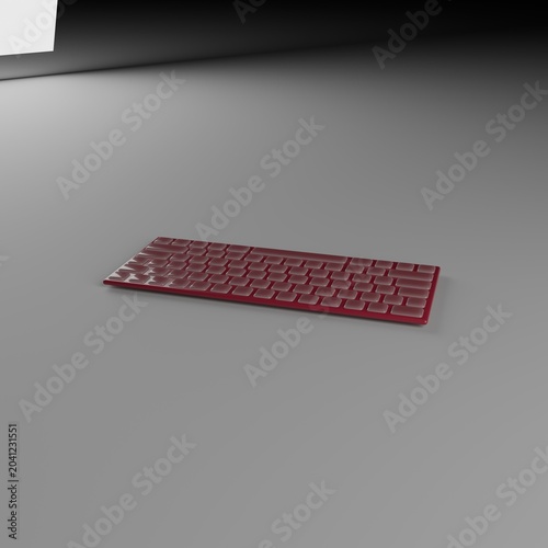Teclado de ordenador con las teclas traslúcidas