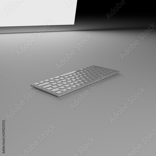 Teclado de ordenador con las teclas traslúcidas