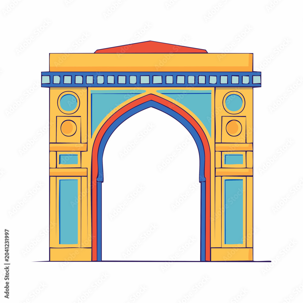 Fototapeta premium Colorful Archway Illustration