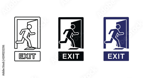 Fotografie Three variations of 911 emergency hotline icons for mobile application design an