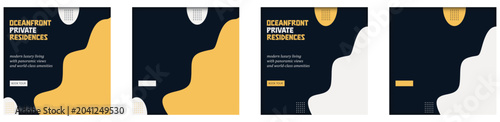 Fotografie Luxury Beachfront Real Estate Instagram Carousel Template with Coastal Property