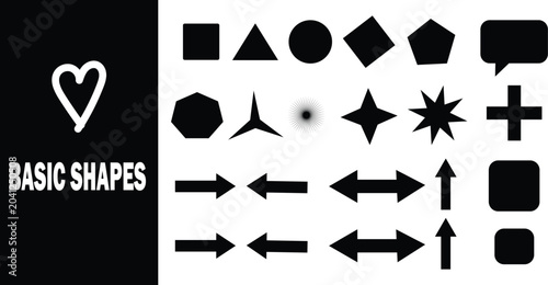 Billede på lærred Collection of various basic shapes and arrows