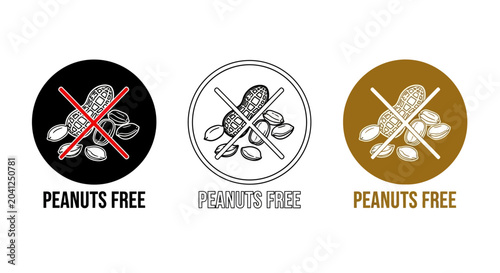 Fotografia Peanut allergy warning labels set for food packaging, offering a clear visual in