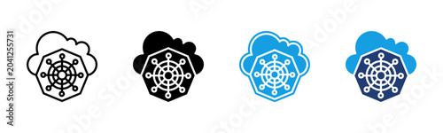 Obraz na płótnie Kubernetes icon multiple style collection