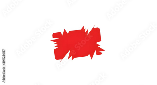 Obraz na płótnie Abstract Red Penalty Card Graphic with Jagged Sharp Edges and Burst Effect Isola