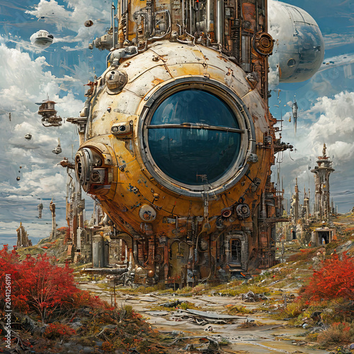 Surreal landscape. The fantastic reality of dreams. Another world.