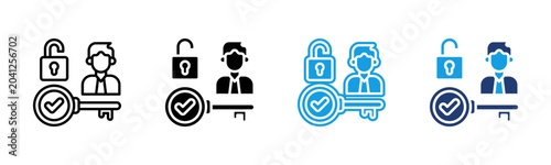 Obraz na płótnie Authentication icon multiple style collection