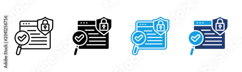 Bild auf Leinwand Security Audit icon multiple style collection