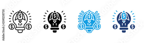 Fotografie Startup icon multiple style collection
