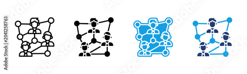 Bild auf Leinwand Networking icon multiple style collection