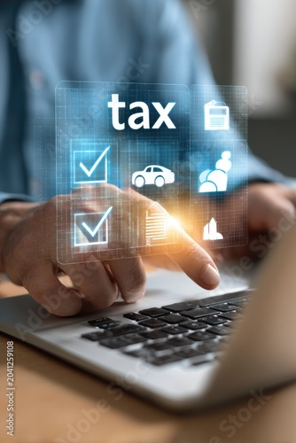 Online Tax Filing and Payment Process with Digital Interface.