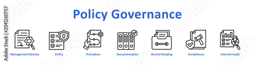 Policy Governance Web icon banner and collection