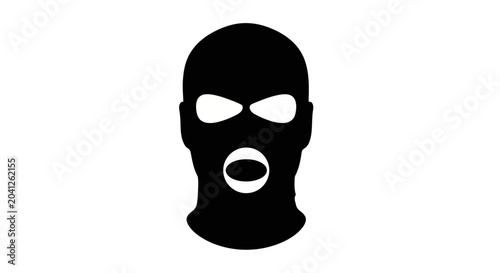 Tableau sur toile Black balaclava ski mask, anonymous face, winter sports, outdoor activities